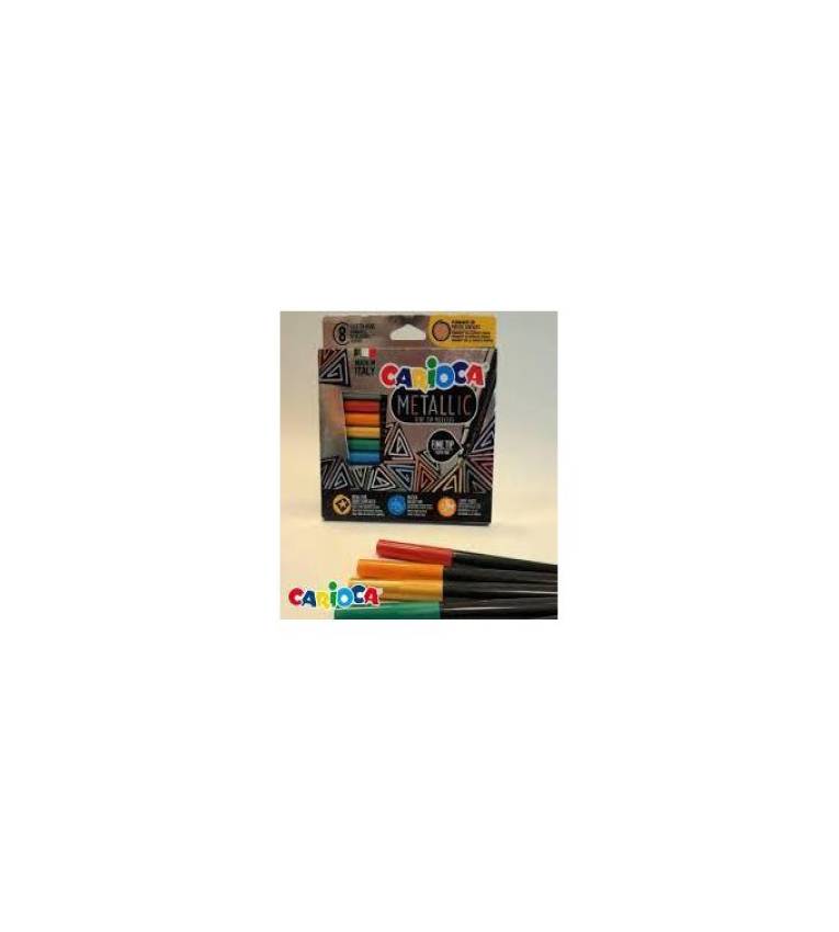 Carioca Marqueurs Métallique Pointe Fine (Pack de 8 Couleurs)